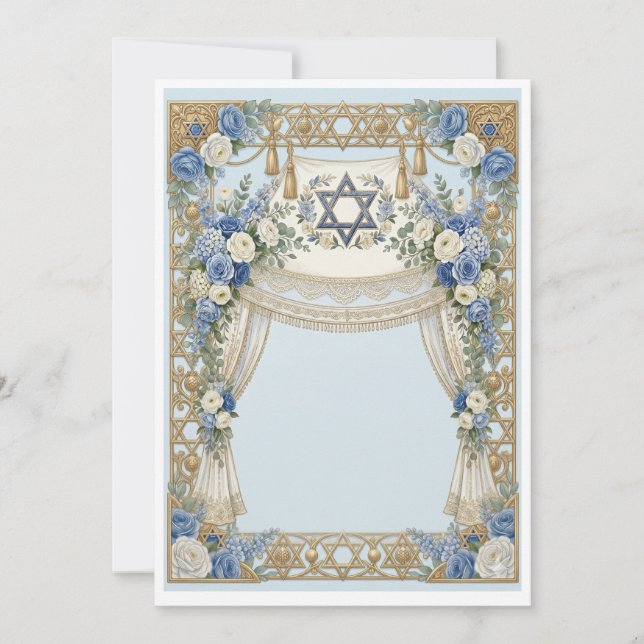 Convite Casamento judaico tradicional personalizável (Frente)