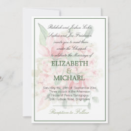 Convite Casamento Judeu Chuppah Elegante Moderno Floral