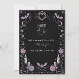 Convite Casamento Kawaii Gótico Pastel Caprichoso