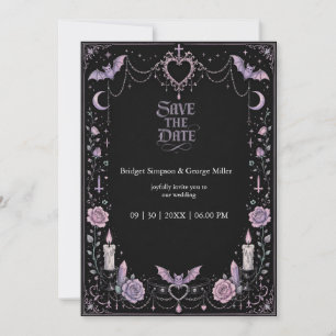 Convite Casamento Kawaii Gótico Pastel Caprichoso