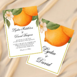 Convite Casamento Laranja Citrus Summer Elegant