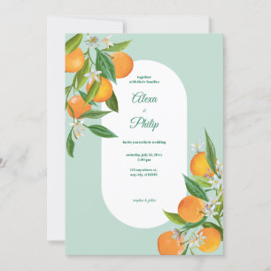 Convite Casamento Laranja de Aquarela