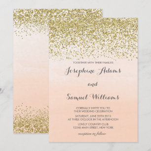 Convite Casamento Laranja Dourado e Peach