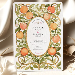 Convite Casamento Laranja Grove & Blossoms