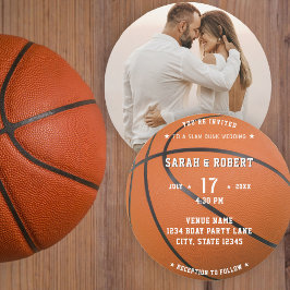 Convite Casamento Laranja no Esporte de Basquete