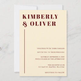 Convite Casamento Laranja Retro Abstrato Terthy Terracotta