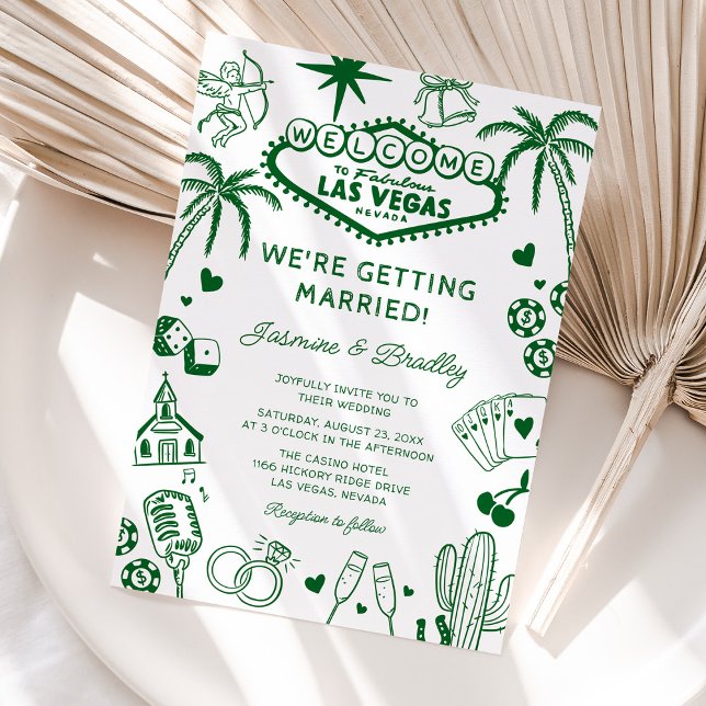 Convite Casamento Las Vegas Fun Doodle (Criador carregado)