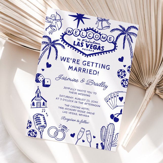 Convite Casamento Las Vegas Fun Doodle (Criador carregado)