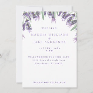 Convite Casamento Lavanda Aquarela