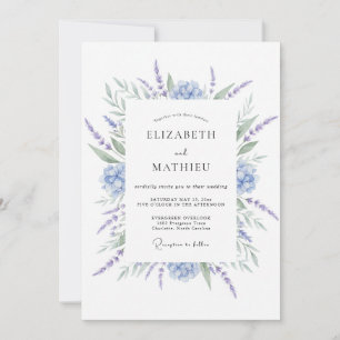 Convite Casamento Lavanda Azul