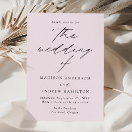 Convite Casamento Lavanda com Letra Elegante Moderna