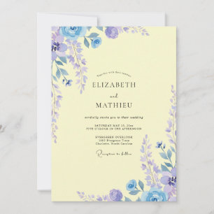 Convite Casamento Lavanda e Periwinkle Wisteria