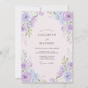 Convite Casamento Lavanda Lilás Hortênsia Eucalipto
