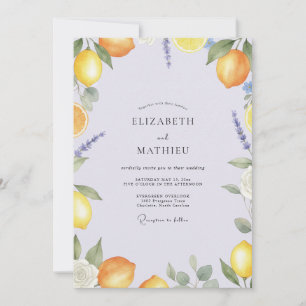 Convite Casamento Lavanda Limão Cítrico Eucalipto