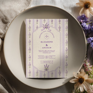Convite Casamento Lavanda Listrada