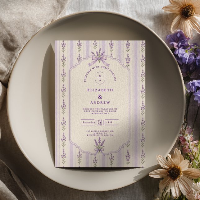 Convite Casamento Lavanda Listrada (Criador carregado)
