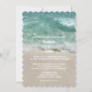 Convite Casamento Legal do Oceano Atlântico Sandy, Turquoi
