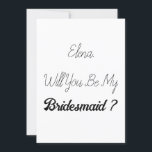 Convite Casamento Legal Simples Elegante Proposta de Bride<br><div class="desc">Cartão simples e legal de madrinha! Você pode mudar o texto e mudar as cores também!</div>