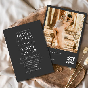 Convite Casamento Legante de Foto do Corpo de Carvão Moder