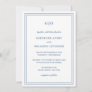 Convite Casamento Legante do Código QR Azul do Marinho Clá