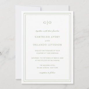 Convite Casamento Legante do Código QR Verde do Sage Cláss