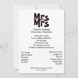 Convite Casamento Lésbico da Sra. Modern Bold Gay
