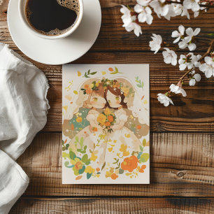 Convite Casamento Lésbico de Garota Chibi