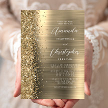 Casamento Letra Brilhante Metal Dourado