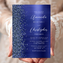 Casamento Letra Brilhante Metal Esfregado Azul Mar