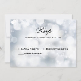 Convite Casamento Leve De Chic Silver Bokeh Rsvp