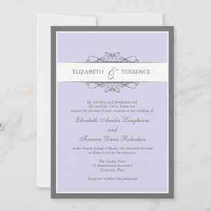 Convite Casamento Lilac Decorativo Moderno