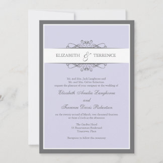 Convite Casamento Lilac Decorativo Moderno