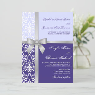 Convite Casamento Lilac Purple da Faux Silver Faux