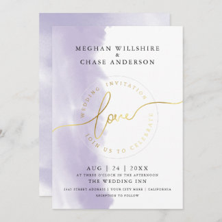 Convite CASAMENTO | Lilac Violet Watercolor