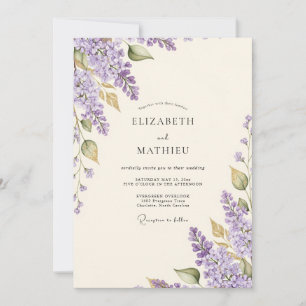 Convite Casamento Lilás Encantador de Lavanda
