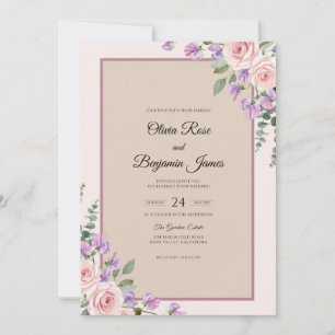 Convite Casamento Lilás Lavanda Cinza Eucalipto