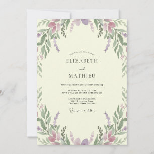 Convite Casamento Lilás Lavanda Eucalipto