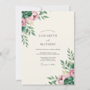 Convite Casamento Lilás Oliva Folhado