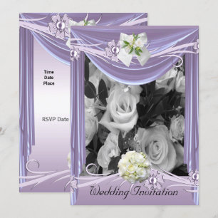 Convite Casamento Lilás Rosa Floral