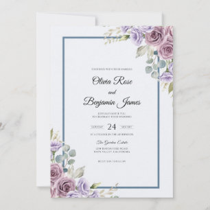Convite Casamento Lilás Rosa Mauve