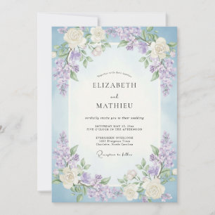 Convite Casamento Lilás Roxo Gloss Wisteria