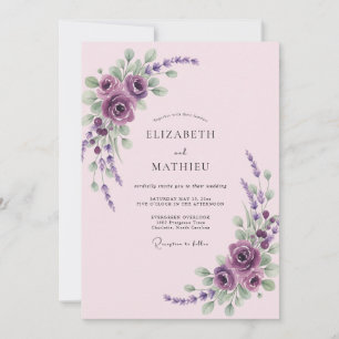 Convite Casamento Lilás Roxo Lavanda Eucalipto