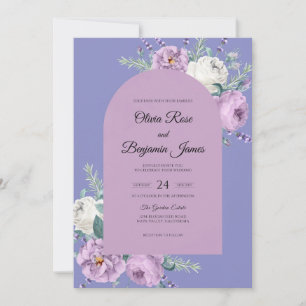 Convite Casamento Lilás Violeta Peônia