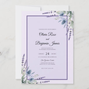 Convite Casamento Lilás Violeta Ramo Cinza Eucalipto