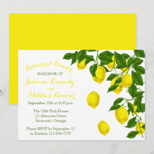 Convite Casamento Limão Amarelo Cítrico Jantar de Ensaios 
