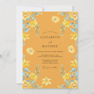 Convite Casamento Lírio Azul Malva