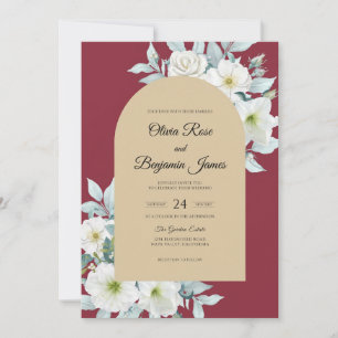 Convite Casamento Lírio Champanhe Borgonha