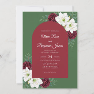 Convite Casamento Lírio Oliva Marrom