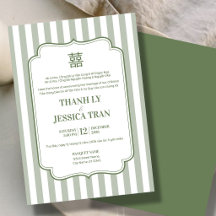 Casamento Listrado Moderno Vietnamita Bilíngue