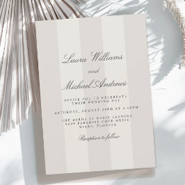 Convite Casamento Listras de Cabana de Areia de Praia Simp